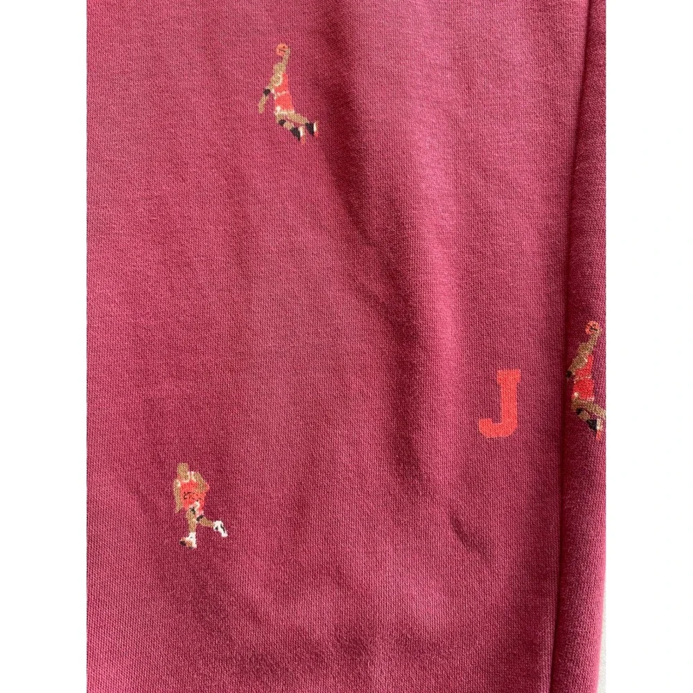 Jordan Flight MVP Fleece Pants Mens XL Burgundy All Over Print Joggers